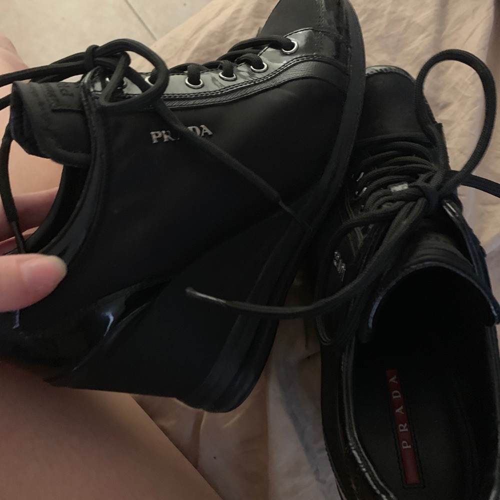 Genuine leather prada platform sneakers